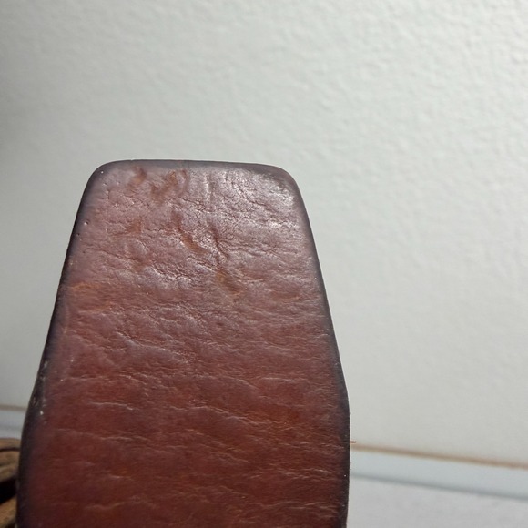 Lauren Ralph Lauren Leather Belt Womens XL Brown Brass Buckle 1.5in Casual Prep - Picture 12 of 12